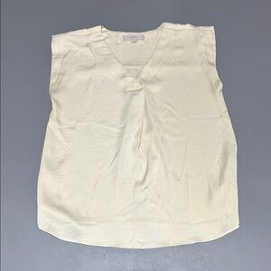 LOFT Silky Creme / Off-white V Neck Top